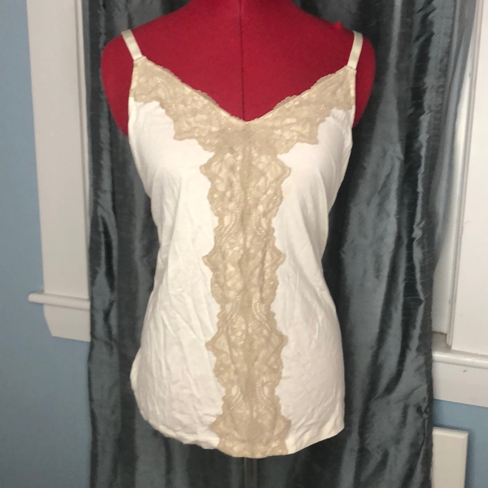 Banana Republic Cream Cami w Taupe Lace, XL